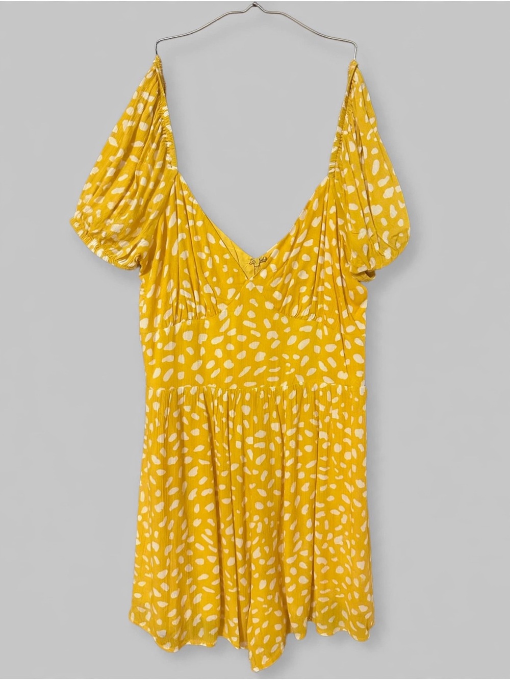 Hey Sunny Yellow Dotted Short Sleeve Romper